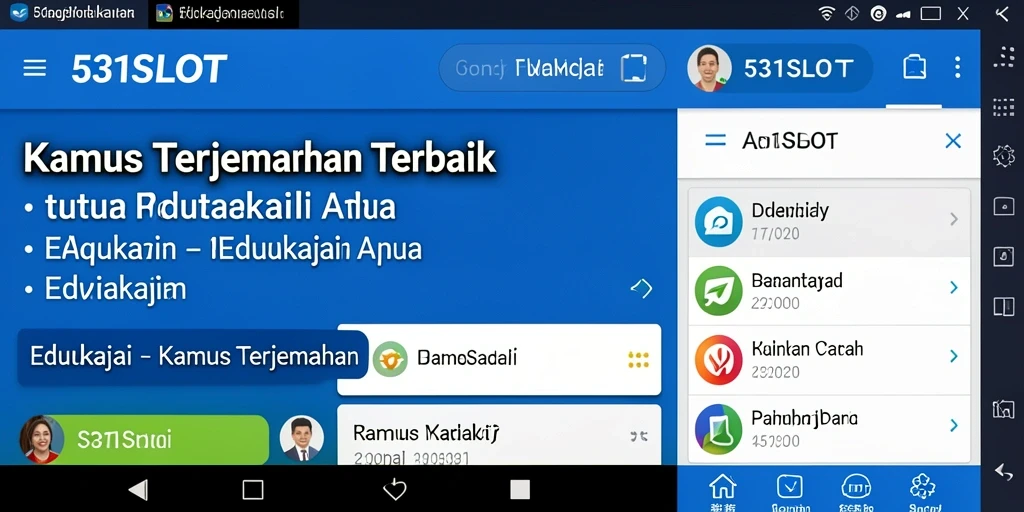 Tampilan antarmuka 531SLOT yang mudah digunakan untuk kamus terjemahan.