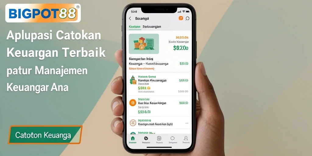 Tampilan antarmuka utama aplikasi Catatan Keuangan BIGPOT88.
