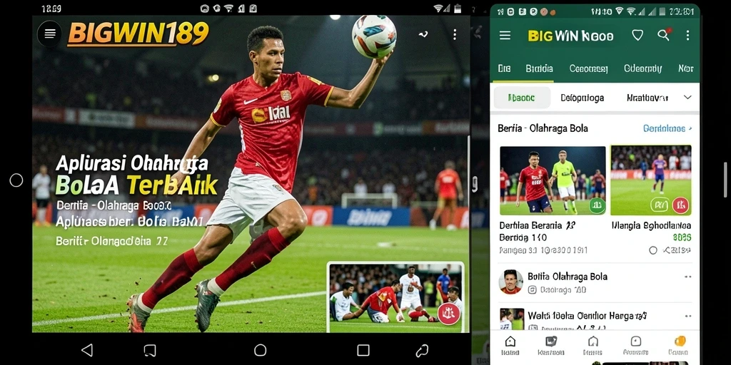 Tampilan antarmuka BIGWIN189 yang informatif untuk berita olahraga bola.