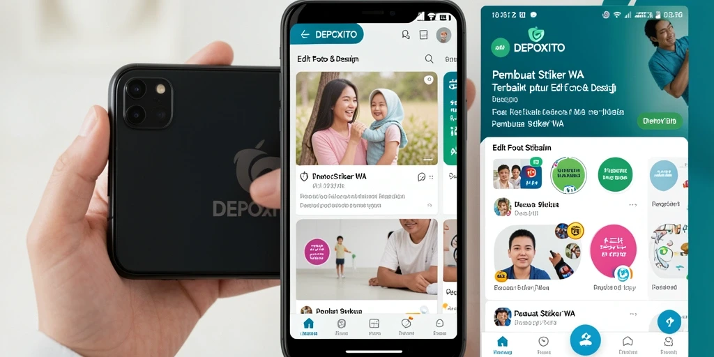 Tampilan antarmuka aplikasi DEPOXITO untuk pembuatan stiker WA.