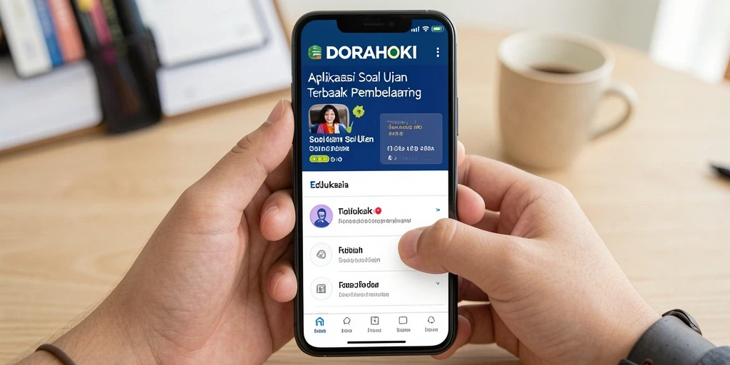 Tampilan antarmuka pengguna DORAHOKI untuk soal ujian.