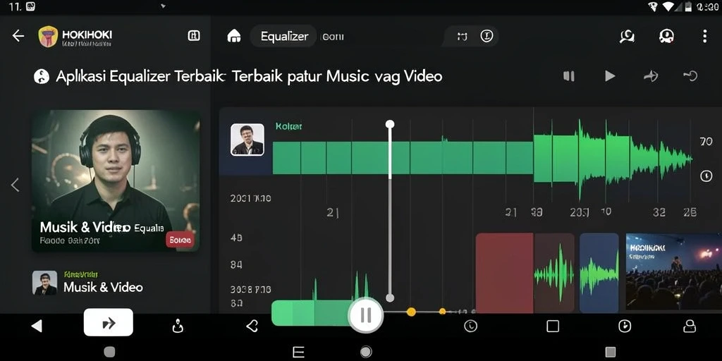 Antarmuka HOKIHOKI yang menawan dan fungsional untuk pengaturan Equalizer.