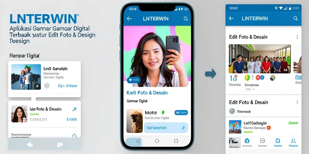 Antarmuka LNTERWIN yang ramah pengguna untuk Edit Foto & Desain.