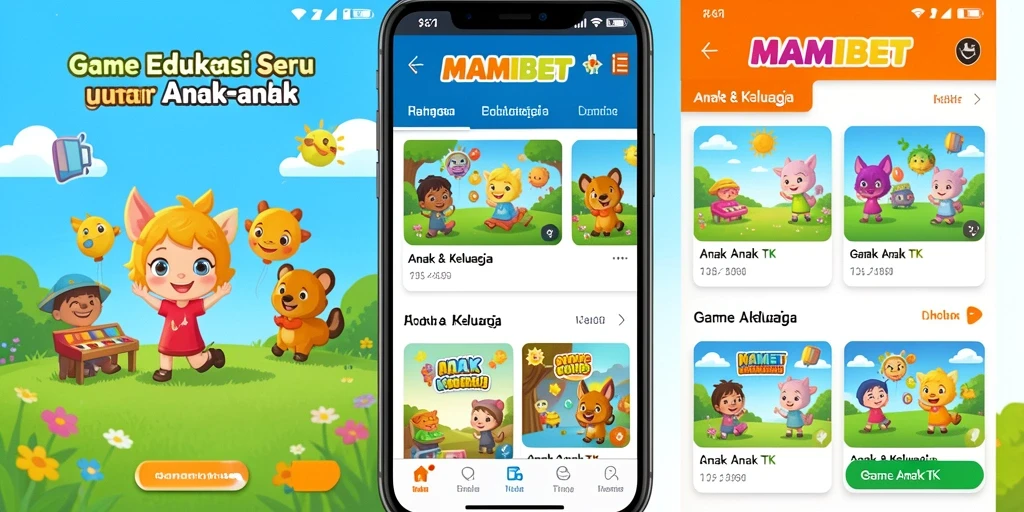 Antarmuka ceria dan interaktif Game Anak TK MAMIBET.