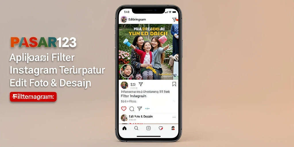 Antarmuka PASAR123 menampilkan berbagai filter Instagram yang menakjubkan.